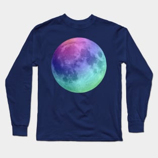 Rainbow Detailed Full Moon Tee Long Sleeve T-Shirt